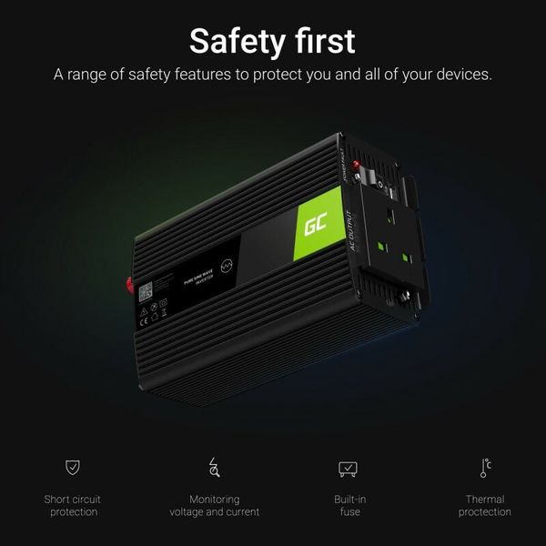 INV04UK Green Cell Power Inverter 24V to 230V 500W/1000W Modified sine wave UK PLUG