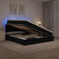 vidaXL LED úložná posteľ s matracom Čierna 140 x 190 cm Zamat