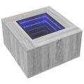 vidaXL Konferenčný stolík+LED, sivá sonoma 60x60x40cm kompozitné drevo