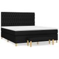 vidaXL Posteľný rám boxspring s matracom čierny 180x200 cm látka
