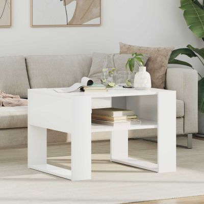 vidaXL Konferenčný stolík Biela 66 x 53 x 45 cm Kompozitné drevo