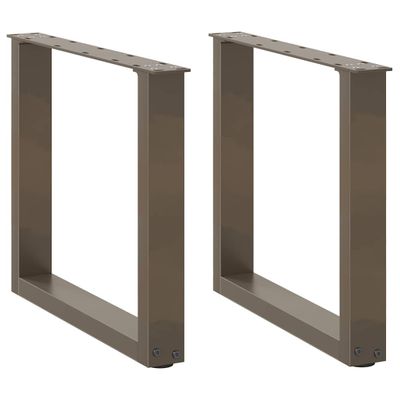 vidaXL Nohy konferenčného stolíka v tvare U, 2 ks, prírodná oceľ, 50 x (42-43) cm, oceľ