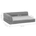 vidaXL Ergonomický matrac pre psa 60x42 cm ľanový vzhľad flís šedý