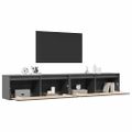 vidaXL Nástenné skrinky 2 ks sivé 100x30x35 cm masívna borovica