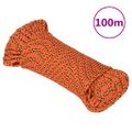 vidaXL Lodné lano oranžové 3 mm 100 m polypropylén