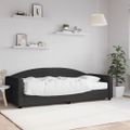 vidaXL Denná posteľ s matracom čierna 90x200 cm látka