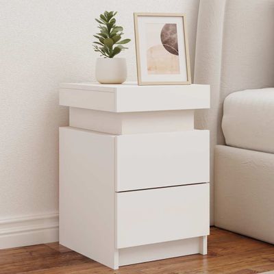 vidaXL Nočné stolíky s LED svetlami 2 ks biele 35x39x55 cm