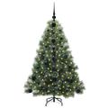 vidaXL Umelý vianočný stromček s 150 LED-i Zelená 120 cm PE a PVC