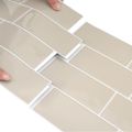 vidaXL Subway dlažba 10 ks Béžová 29 x 21 cm Polyuretán a PET