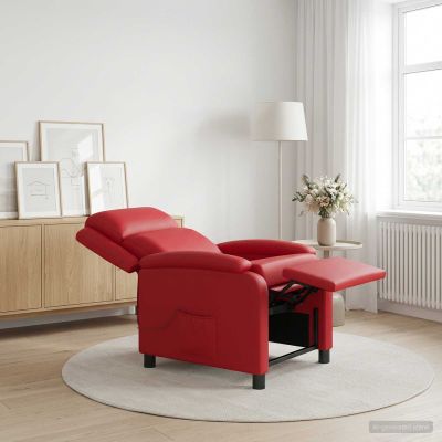 vidaXL Masážne relaxačné kreslo Červená Umelá koža