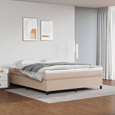 vidaXL Boxspring posteľ s matracom kapučínová 160x200 cm umelá koža