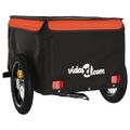 vidaXL Vozík za bicykel, čierno oranžový 30 kg, železo