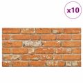 vidaXL 3D nástenné panely s dizajnom bledohnedých tehál 10 ks EPS