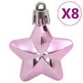 vidaXL 111-dielna sada vianočných ozdôb ružová polystyrén