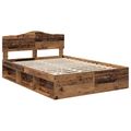 vidaXL Rám postele Staré drevo 150 x 200 cm Masívne borovicové drevo