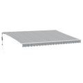 vidaXL Automaticky zaťahovacia markíza antracit a biela 500x350 cm