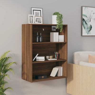 vidaXL Závesná nástenná skrinka hnedý dub 69,5x32,5x90 cm