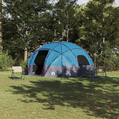 vidaXL Dómový stan so strechou Modrá 475 x 475 x 235 cm taft