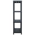 vidaXL Regál s úložnými poličkami čierny 60x30x138 cm plast 100 kg