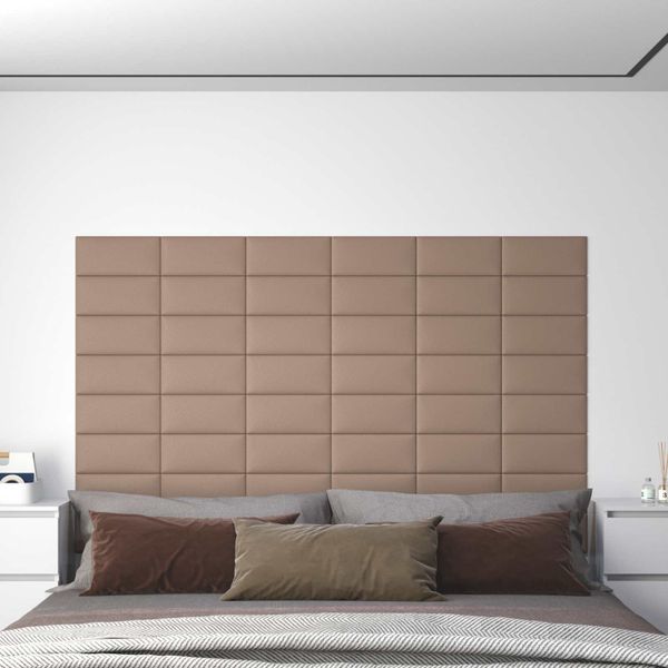 vidaXL Nástenný čelník 12 pcs 30 x 15 cm Kapučínová látka