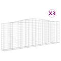 vidaXL Oblúkové gabionové koše 3 ks 400x30x140/160 cm pozink. železo