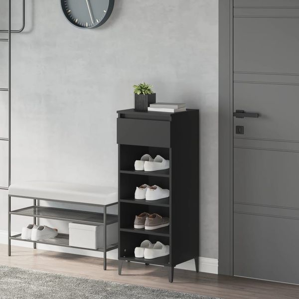 vidaXL Regál na topánky čierny 40x36x105 cm spracované drevo
