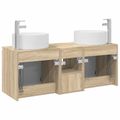 vidaXL Set kabinetov do kúpeľne 3 ks Dub sonoma 49,5 x 44,5 x 65,5 cm