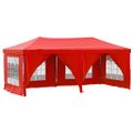 vidaXL Skladací párty stan s bočnými stenami červený 3x6 m