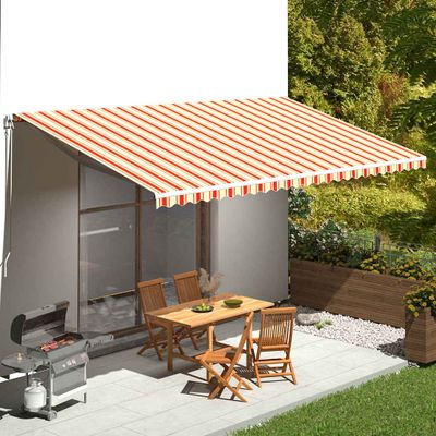 vidaXL Náhradná látka na markízu, žlto-oranžová, 600x350 cm, polyester