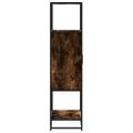 vidaXL Vysoká skrinka dymový dub 68x35x139 cm kompozitné drevo+kov