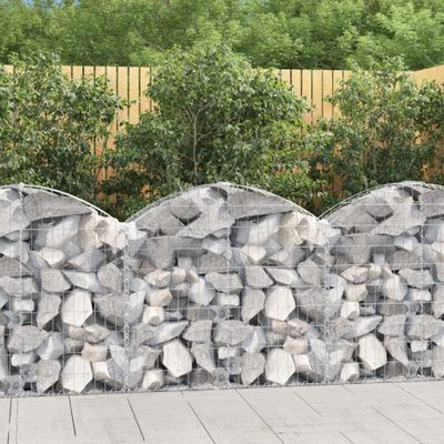 vidaXL Oblúkový gabionový kôš 100x30x80/100 cm pozinkované železo