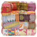 vidaXL Modulárna taburetka, patchwork, látka