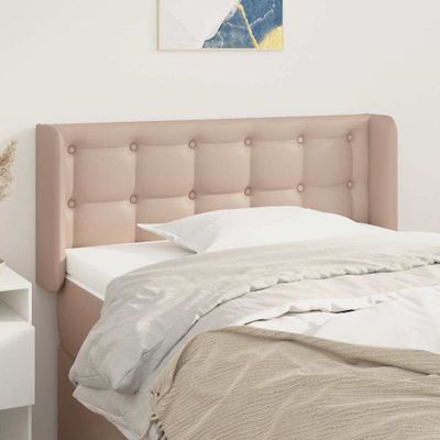 vidaXL Čelo postele so záhybmi kapučínové 83x16x78/88 cm umelá koža