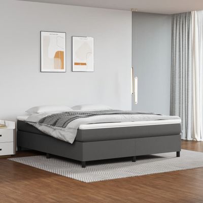 vidaXL Posteľný rám s boxspringom sivý 160x200 cm umelá koža