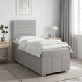 vidaXL Posteľ boxspring s matracom Svetlosivá 100 x 200 cm Látka