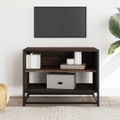 vidaXL TV skrinka hnedý dub 61x40x46 cm kompozitné drevo a kov