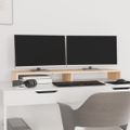 vidaXL Stojan na monitor 100x27x10 cm masívna borovica