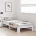 vidaXL Rám postele Biela 80 x 200 cm Masívne borovicové drevo