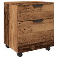 VidaXL pojazdná kartotéka s kolieskami Staré drevo 45x38x54 cm