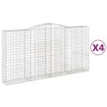 vidaXL Oblúkový gabionový kôš 4 ks 400x50x200/220cm pozinkované železo