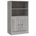 vidaXL Vysoká skrinka sivá sonoma 60x35,5x103,5 cm kompozitné drevo