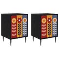vidaXL Nočný stolík ESSEN 2 ks Čierny dub 36 x 33 x 51 cm