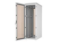 19 stojanový rozvádzač 18U/600x1000mm plechové dvere, pre klima jed. IP54 nosnosť 800kg svetlo šedý RAL7035