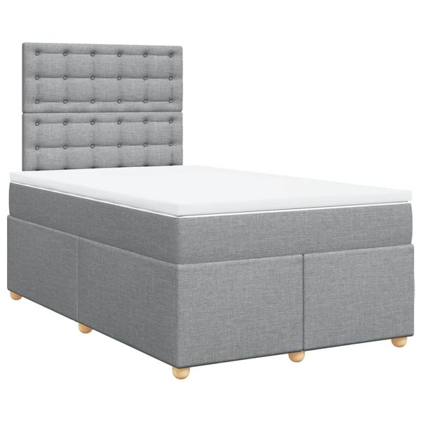 vidaXL Boxspring posteľ s matracom bledosivá 120x190 cm látka
