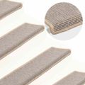vidaXL Schodové rohože 15 ks 65x21x4 cm strieborné s obdĺžnikovým okrajom