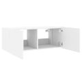 vidaXL TV nástenná skrinka s LED svetlami biela 80x35x31 cm