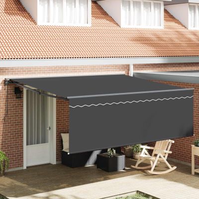vidaXL Rám markízy Žltá a biela 350 x 250 cm Polyester s PU povrchom