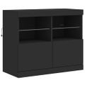 vidaXL Komoda s LED svetlami čierna 81x37x67 cm