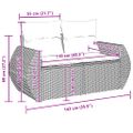 vidaXL Súprava záhradných pohoviek 13 ks Béžová polyratan