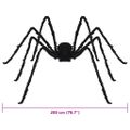 vidaXL Halloween pavúk dekorácia 3 ks Čierna 200 cm Polyester a oceľ